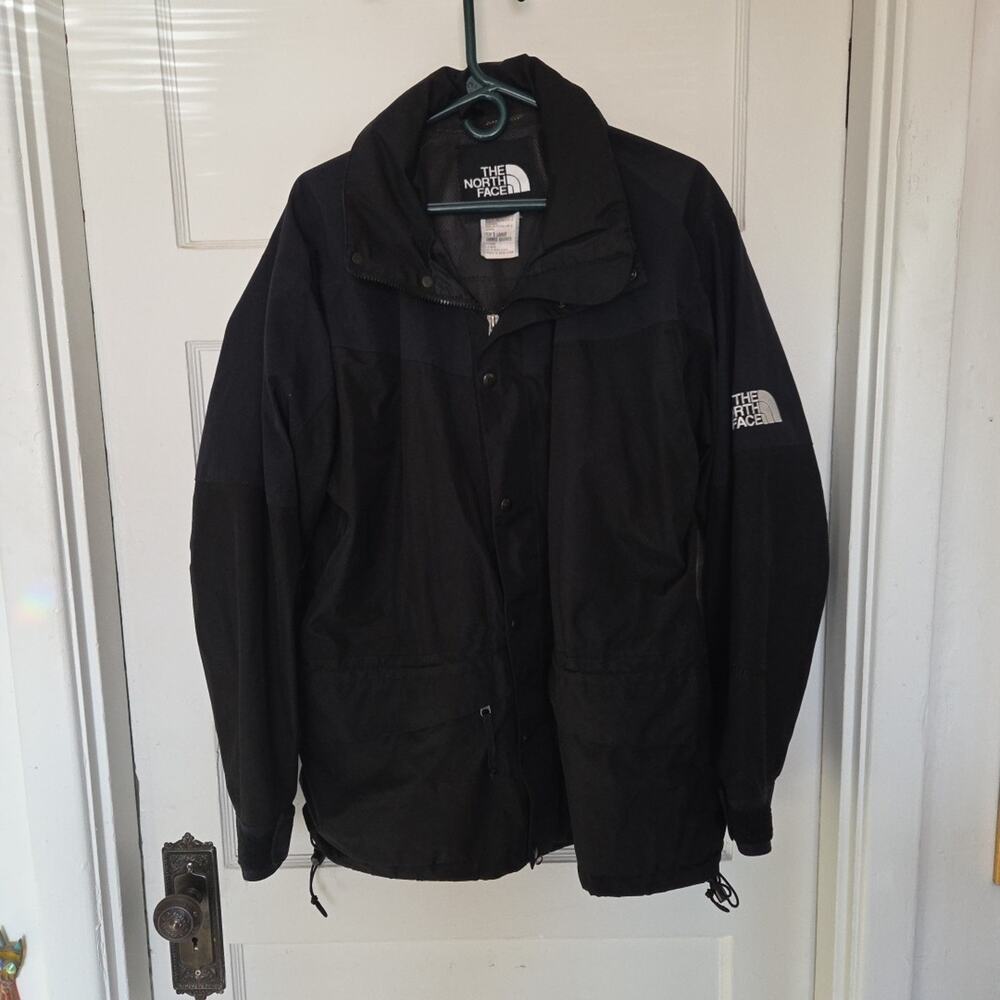 The North Face Men's Sz Lg Black Vtg Zip Ski/Rain Shell Jacket 90s 1070